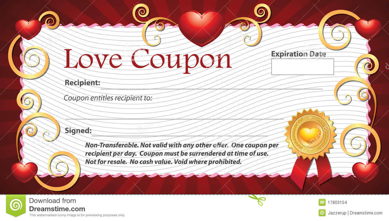 Blank Love Coupon Stock Illustration. Illustration Of Blank Throughout Love Coupon Template For Word