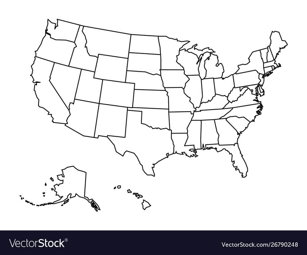 Blank Outline Map United States America For United States Map Template Blank