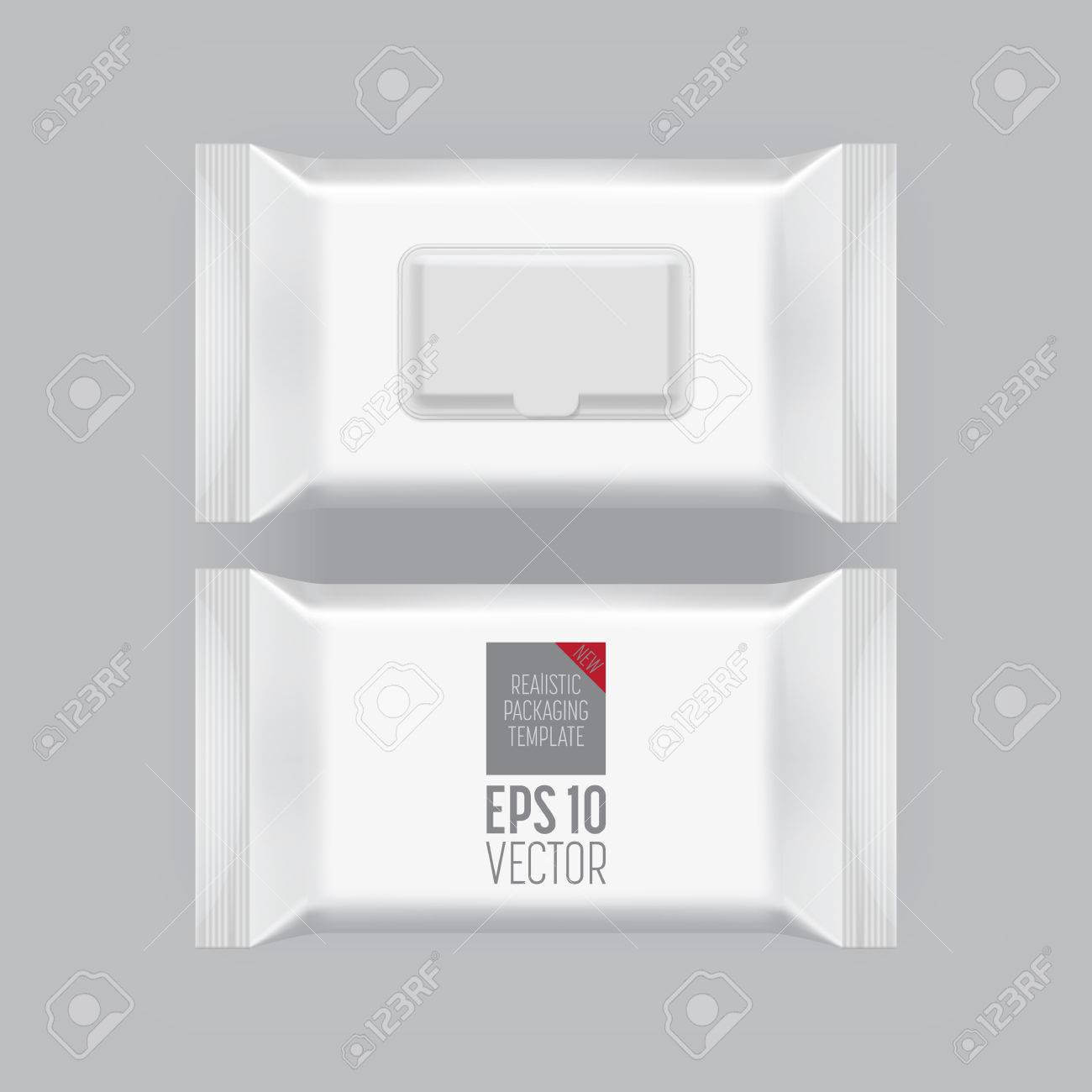 Blank Packaging Wet Wipes Isolated On Grey Background. Foil Cosmetic.. Regarding Blank Packaging Templates