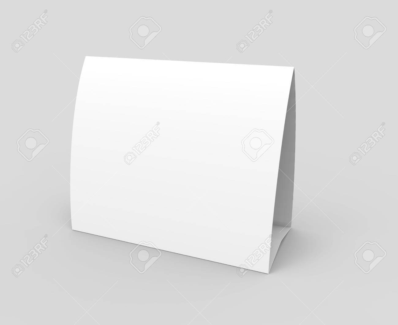 Blank Paper Tent Template, White Tent Card With Empty Space In.. Intended For Blank Tent Card Template