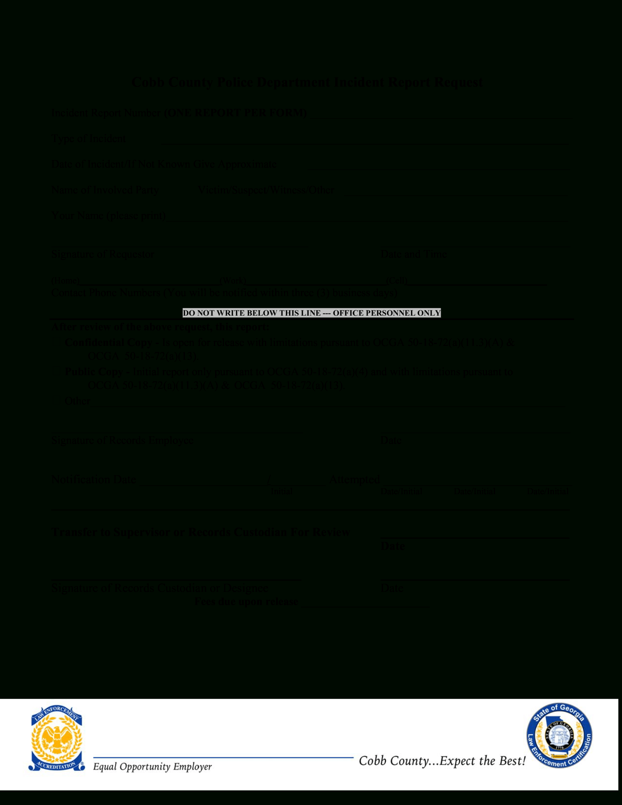 Blank Police Incident Report | Templates At Pertaining To Blank Police Report Template