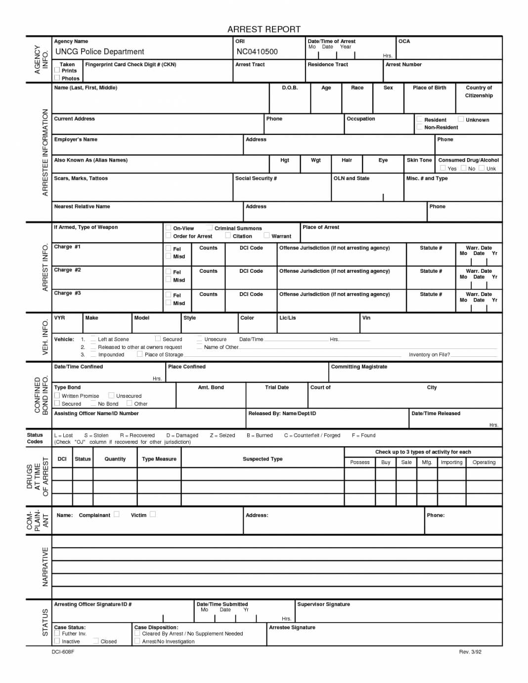 Blank Police Statement Template Report Pdf Best Photos Examples Inside Blank Police Report Template
