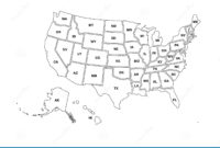 Blank Similar Usa Map Isolated On White Background. United regarding Blank Template Of The United States