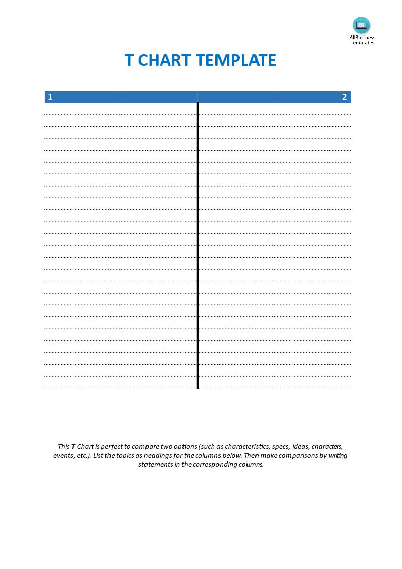 Blank T Chart Template | Templates At Allbusinesstemplates Regarding T Chart Template For Word