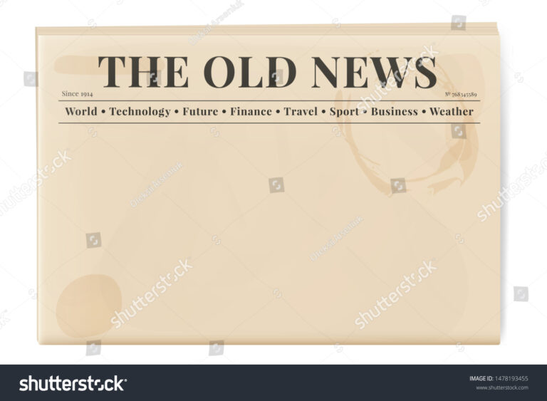 Blank Template Retro Newspaper Folded Cover Stock Vector Throughout Old