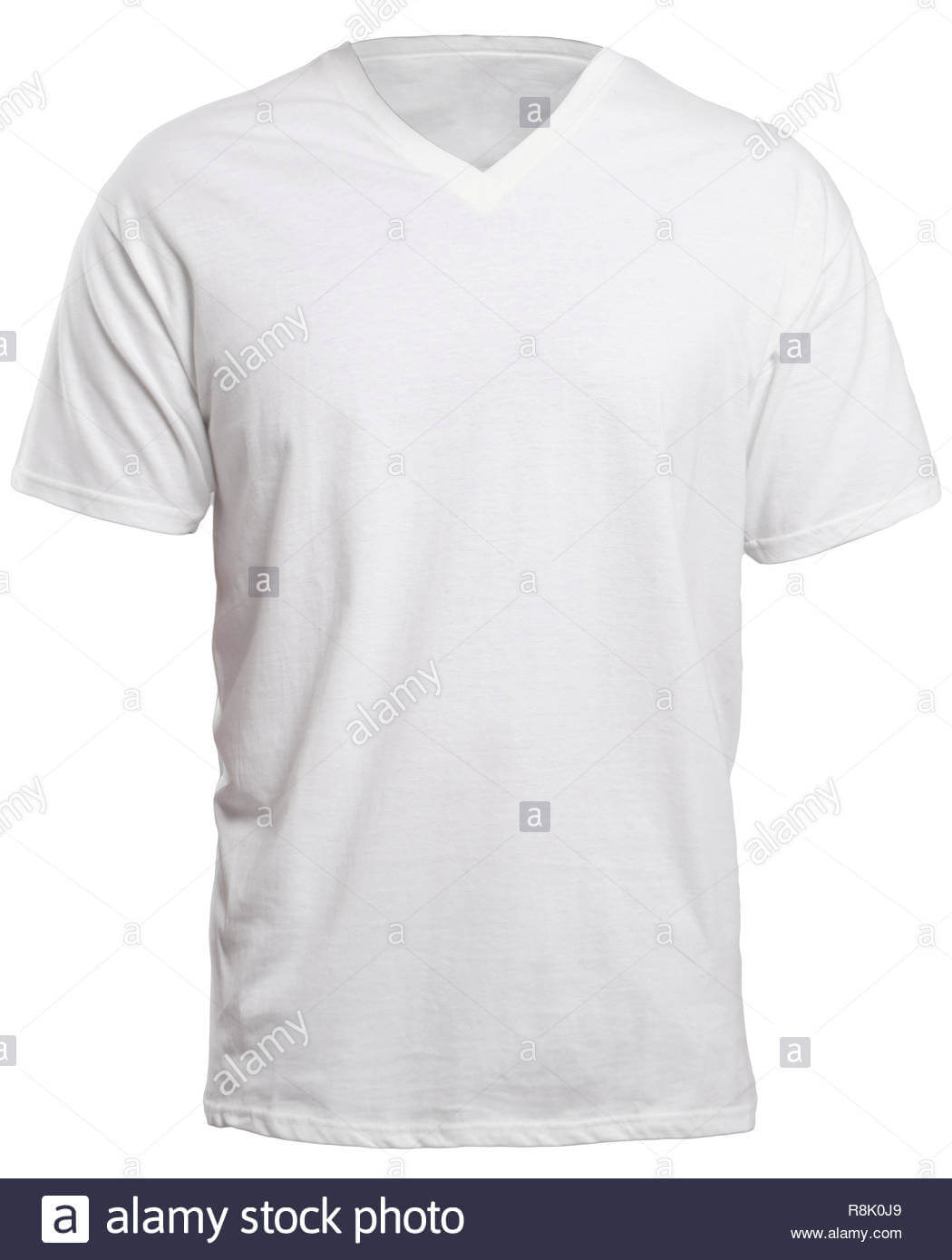 Blank V Neck Shirt Mock Up Template, Front View, Isolated On In Blank V Neck T Shirt Template
