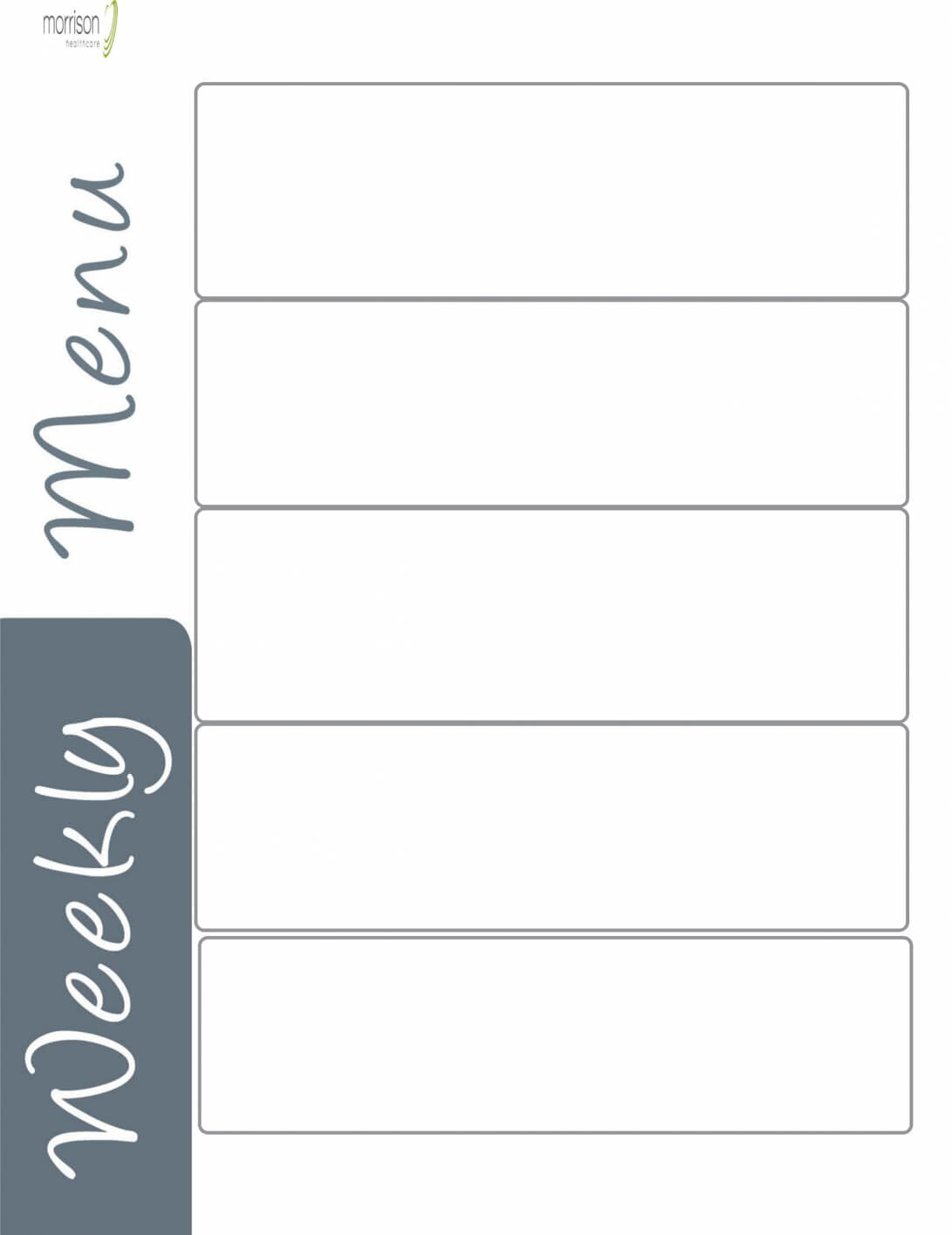 Blank Weekly Menu Template Pdf Dinner Printable Planner With Regard To Blank Html Templates Free Download