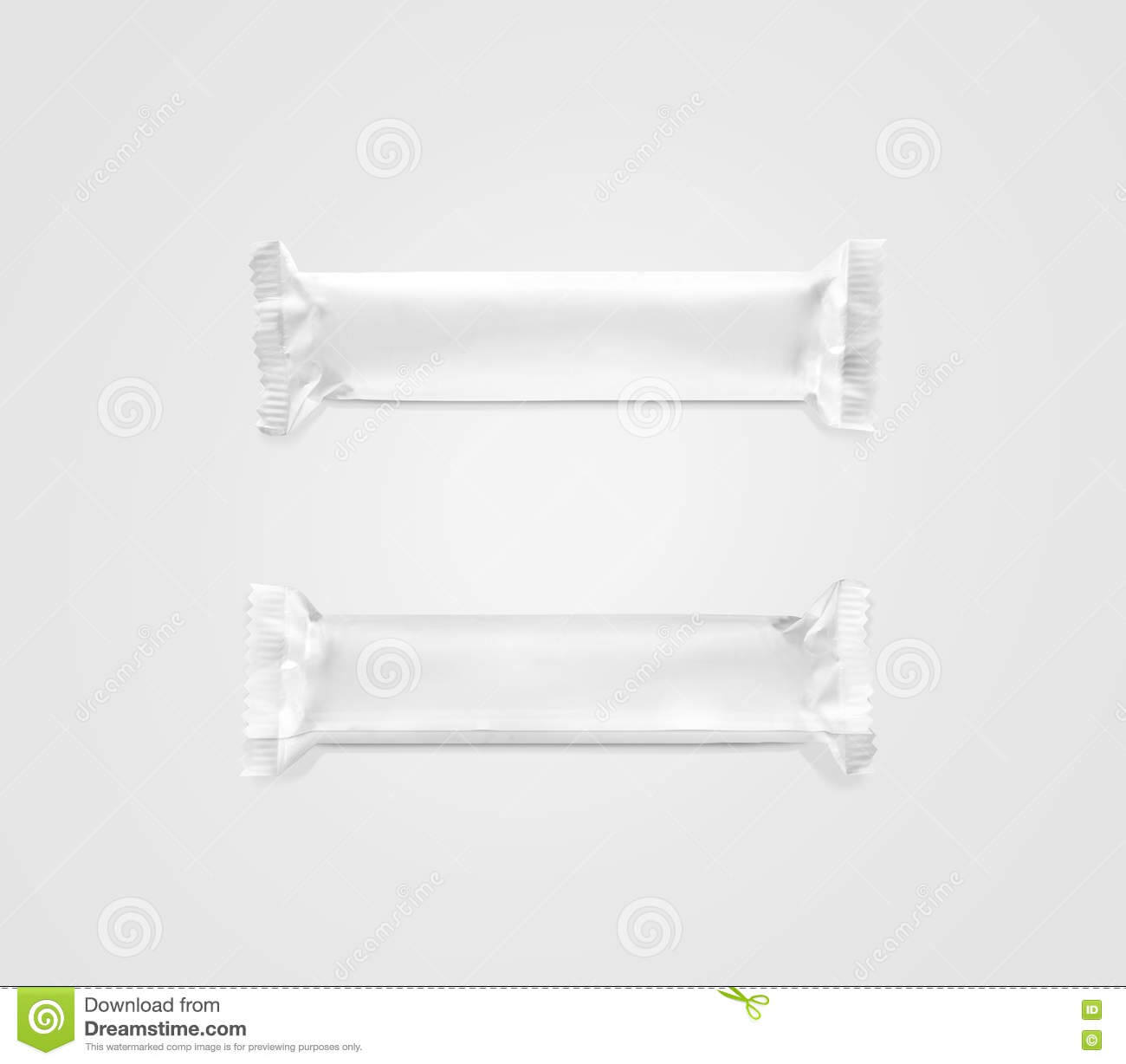 Blank White Candy Bar Plastic Wrap Mockup Top And Back Stock For Blank Candy Bar Wrapper Template