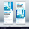 Blue Business Roll Up Banner Abstract Roll Up Intended For Retractable Banner Design Templates