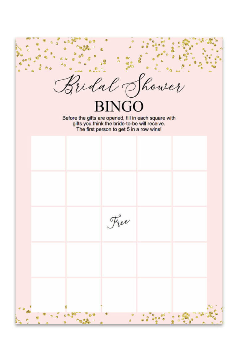Blank Bridal Shower Bingo Template