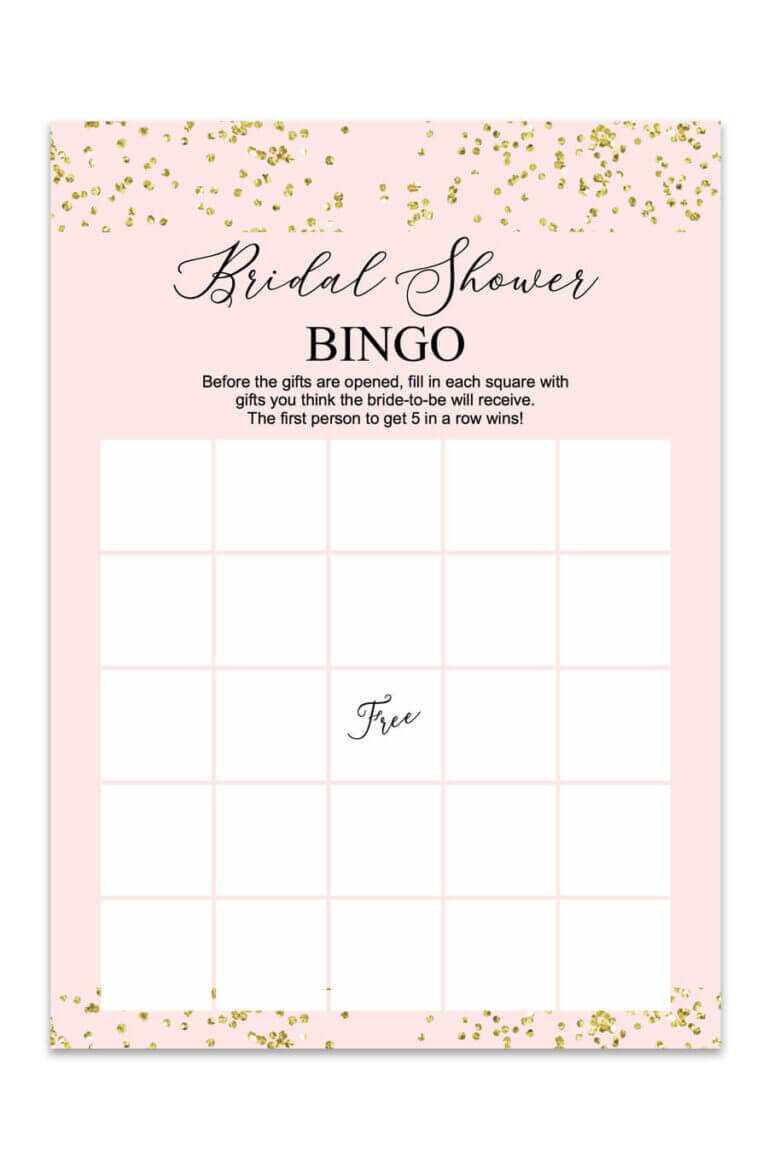 Blank Bridal Shower Bingo Template