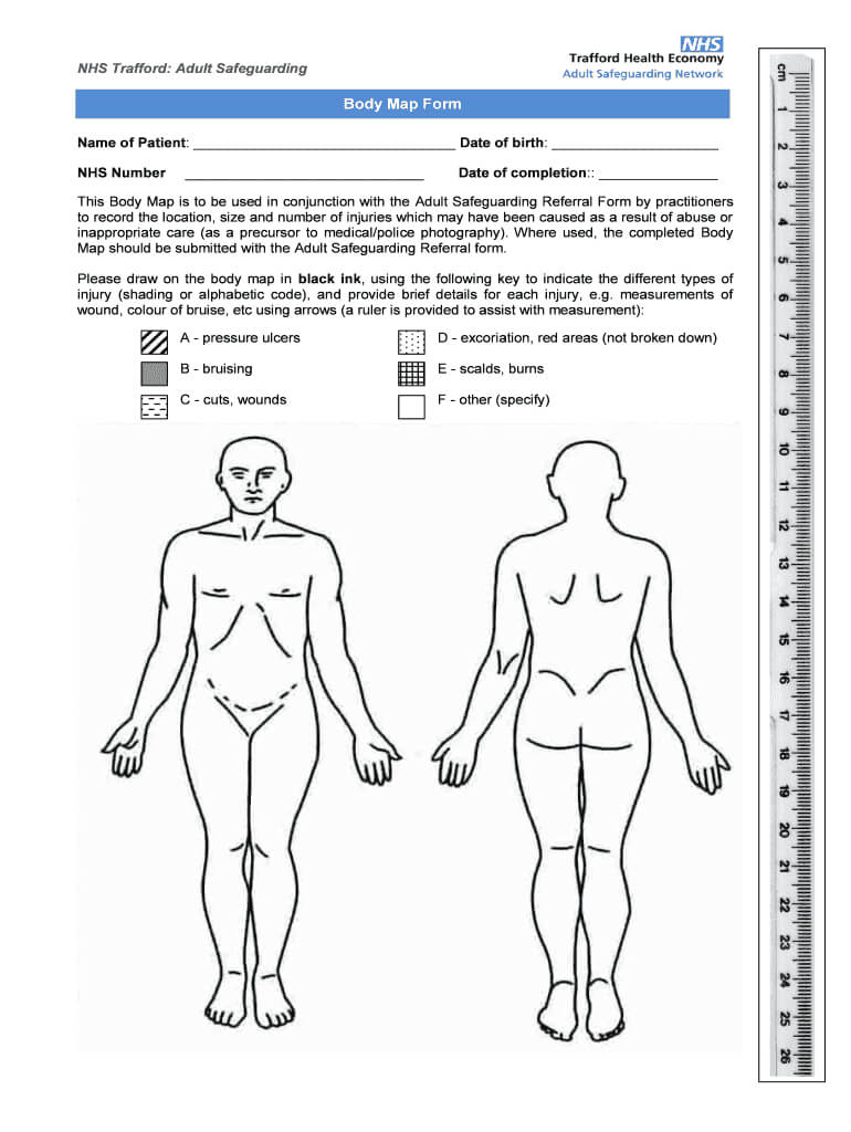 Body Map Nhs – Fill Online, Printable, Fillable, Blank With Blank Body Map Template