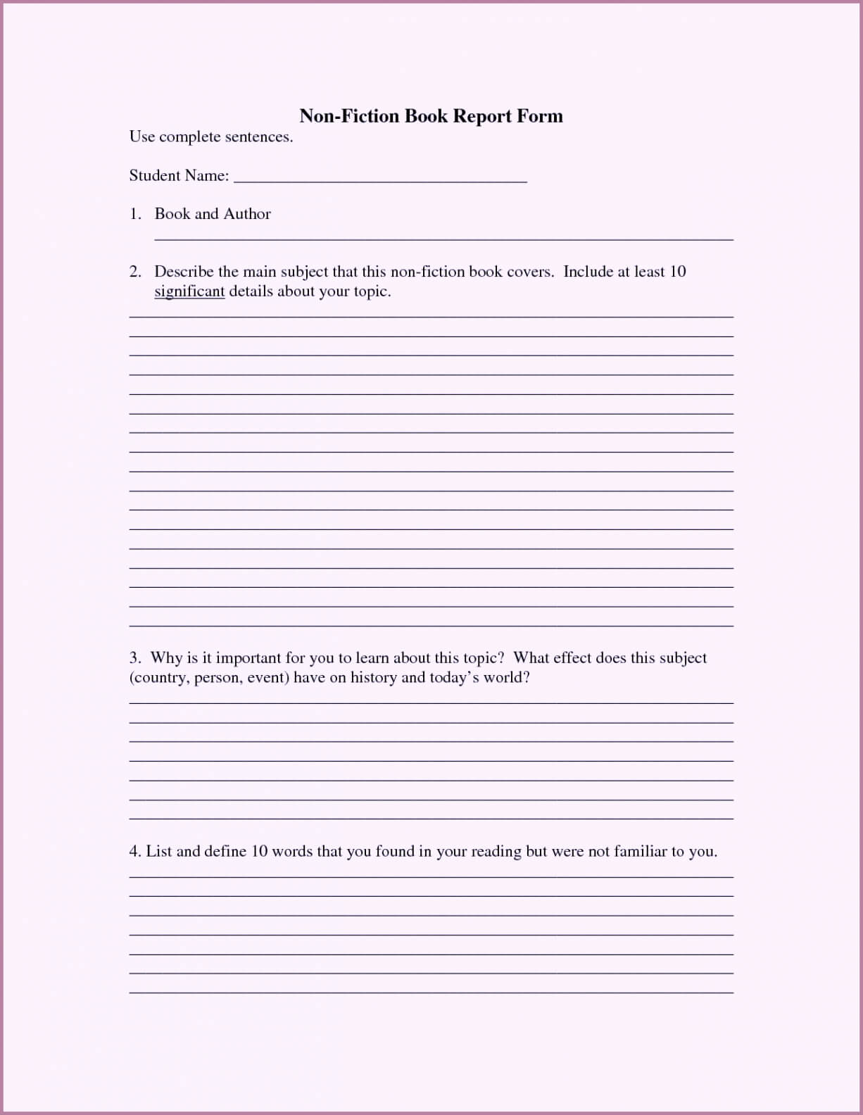 Book Report Grade 5 Term Paper Example January 2020 With Middle 