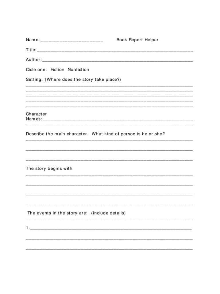 Book Report Template – 6 Free Templates In Pdf, Word, Excel For Story Report Template