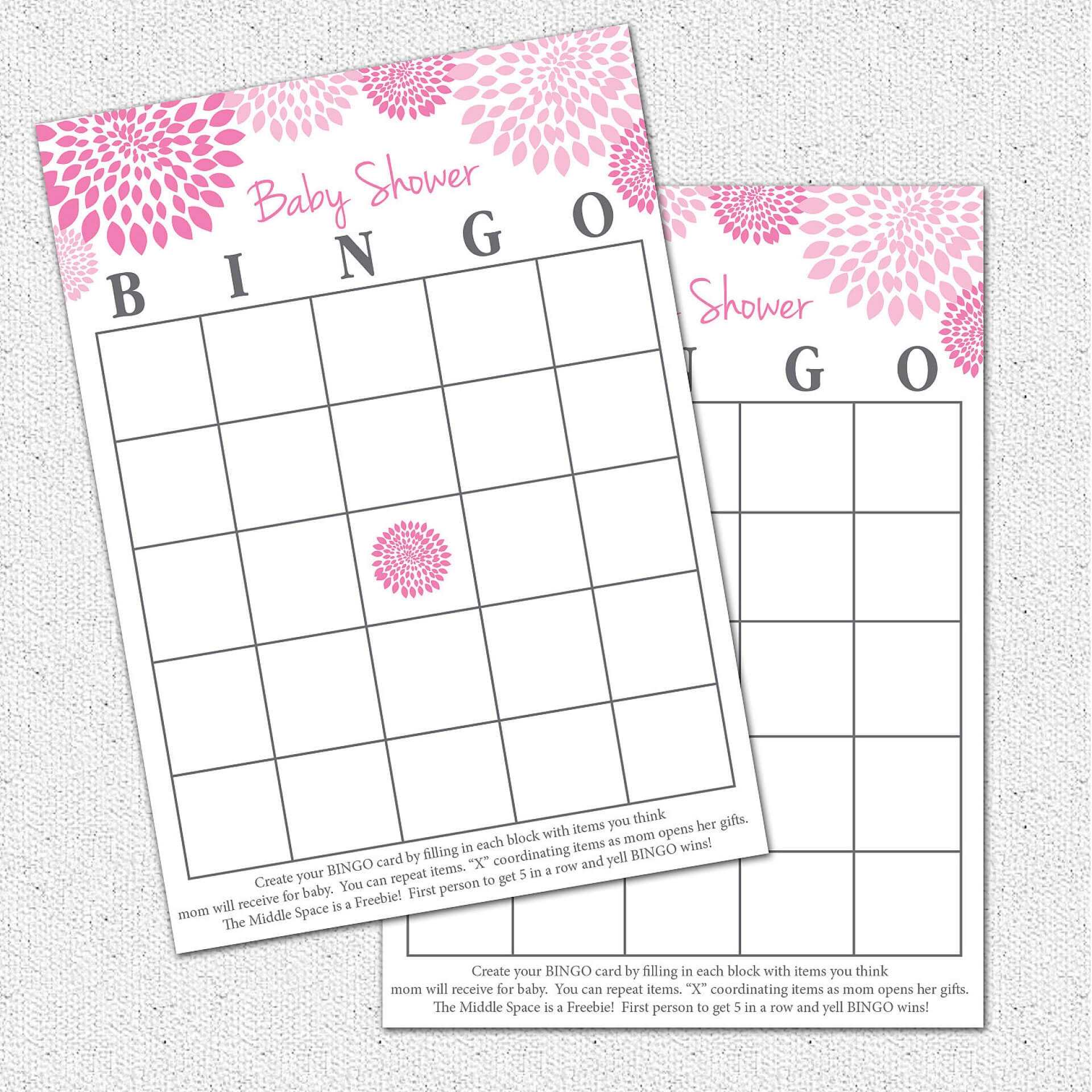 Blank Bridal Shower Bingo Template