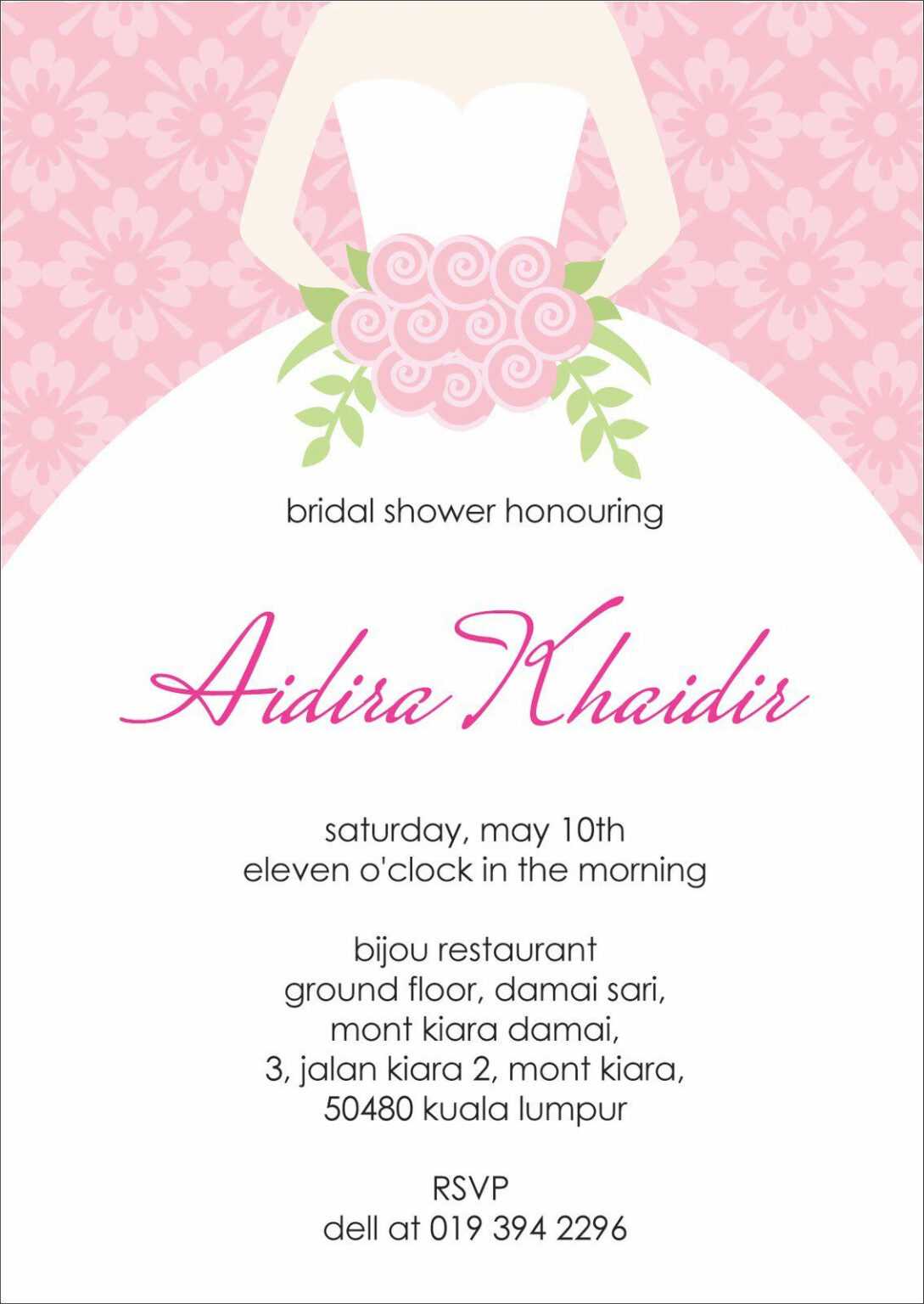 Bridal Shower Invitation Templates Bridal Shower for Blank Bridal