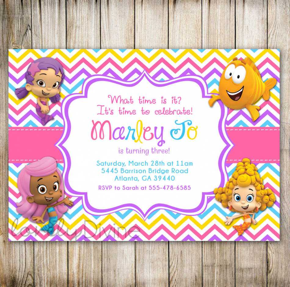 Bubble Guppies Birthday Invitation Template – Best Happy In Bubble Guppies Birthday Banner Template