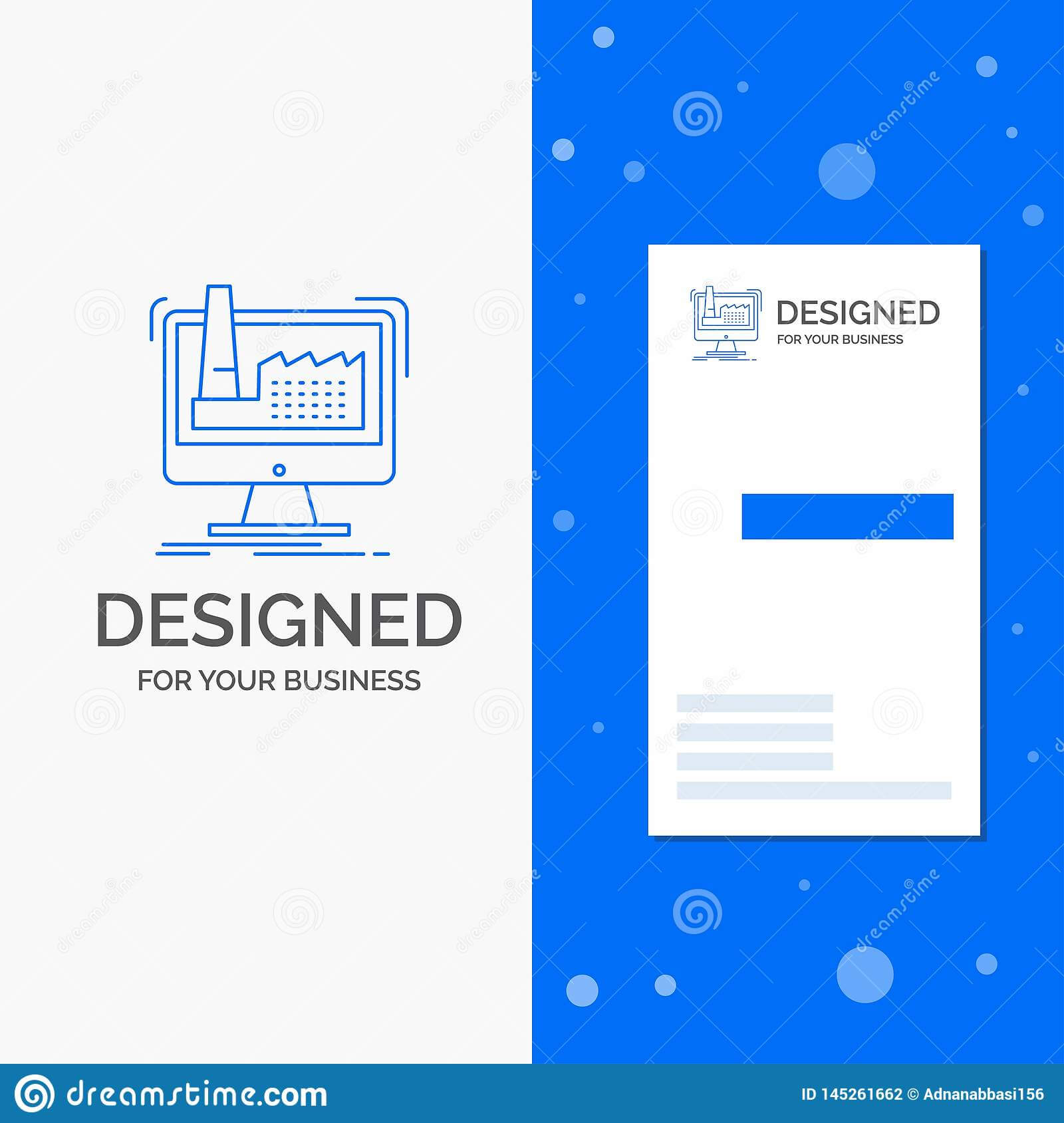 Business Logo For Digital, Factory, Manufacturing For Product Line Card Template Word