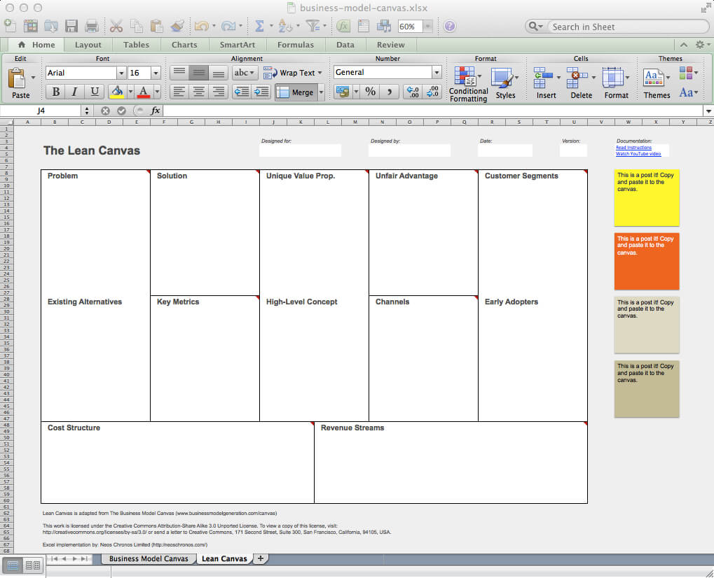 Business Model Canvas And Lean Canvas Templates. | Neos Chonos Regarding Lean Canvas Word Template