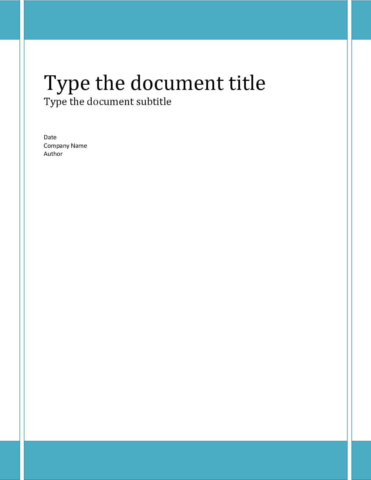 Business Plan Cover Page Template Word Formal Title Page Regarding Cover Page Of Report Template In Word