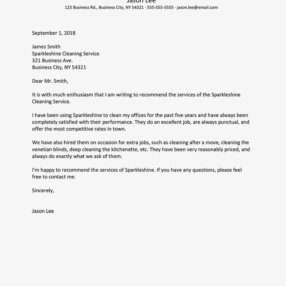 Business Reference Letter Examples Within Business Reference Template Word