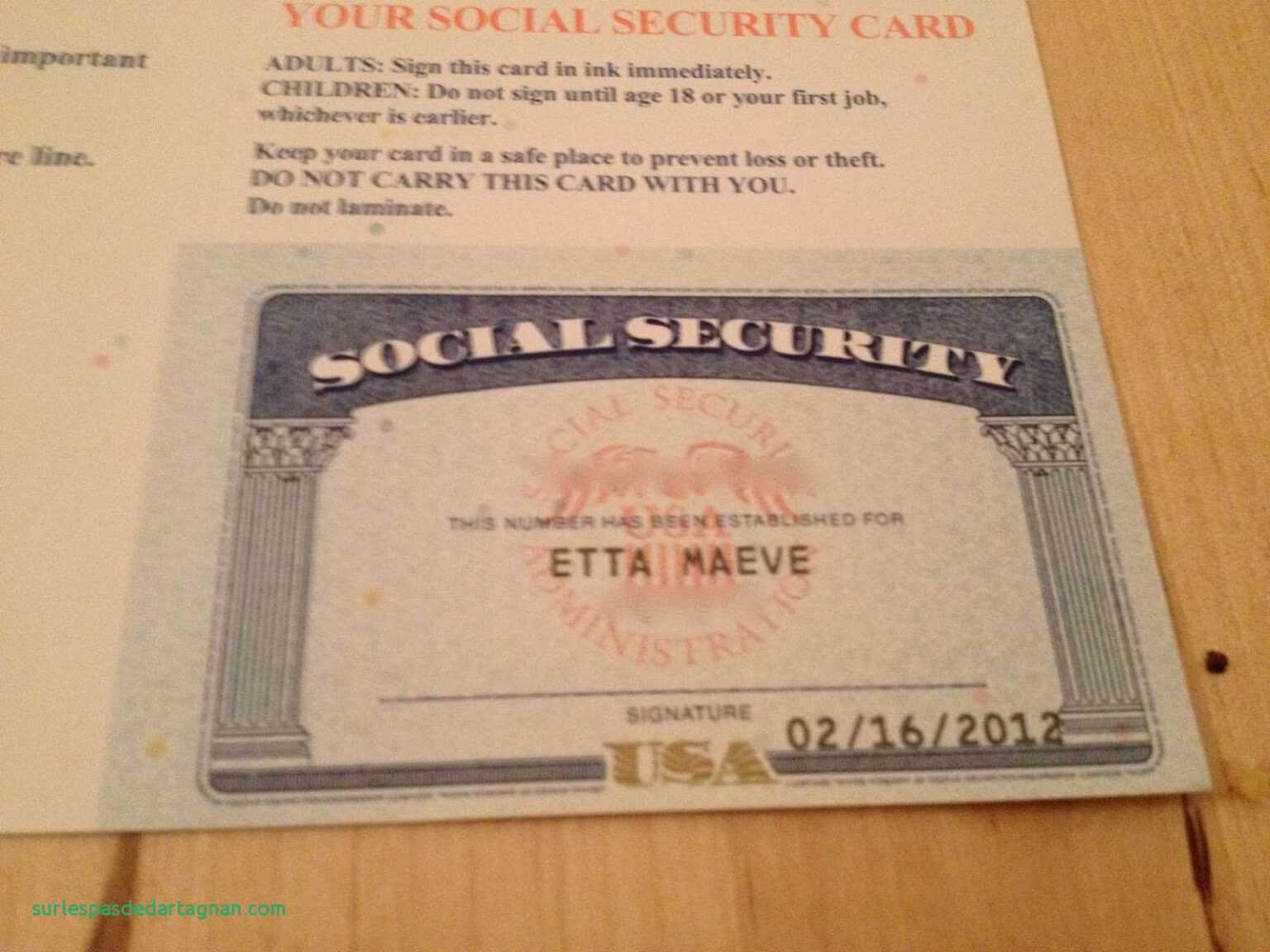 Blank Social Security Card Template