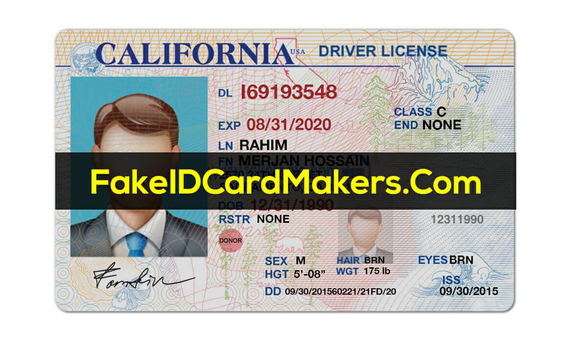 free california drivers license template photoshop