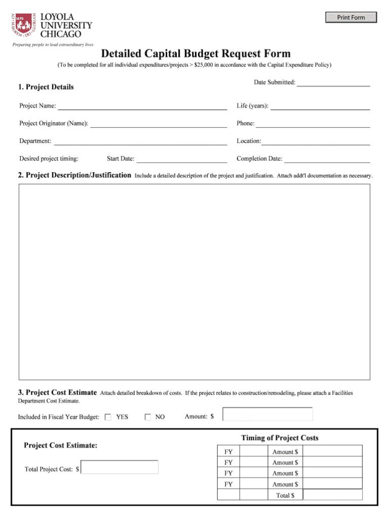 Capital Request Form Fill Online Printable Fillable With Capital