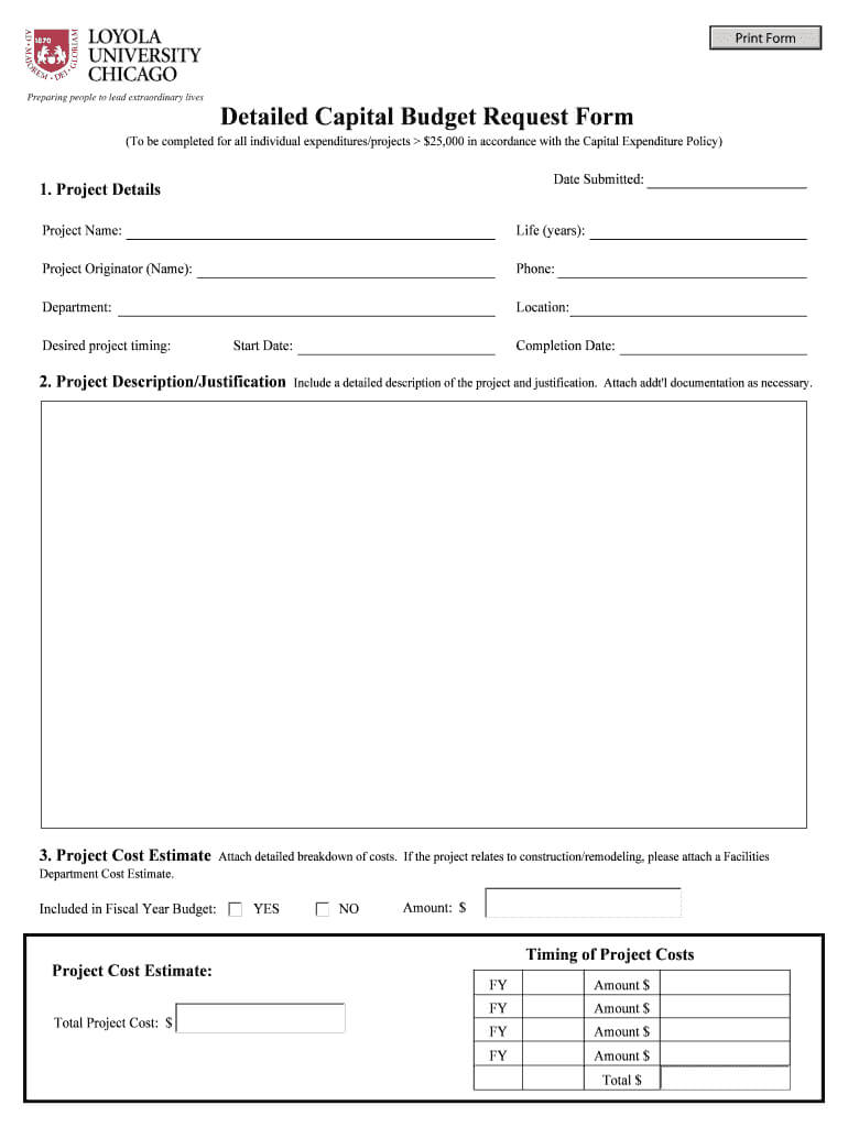Capital Request Form – Fill Online, Printable, Fillable With Capital Expenditure Report Template