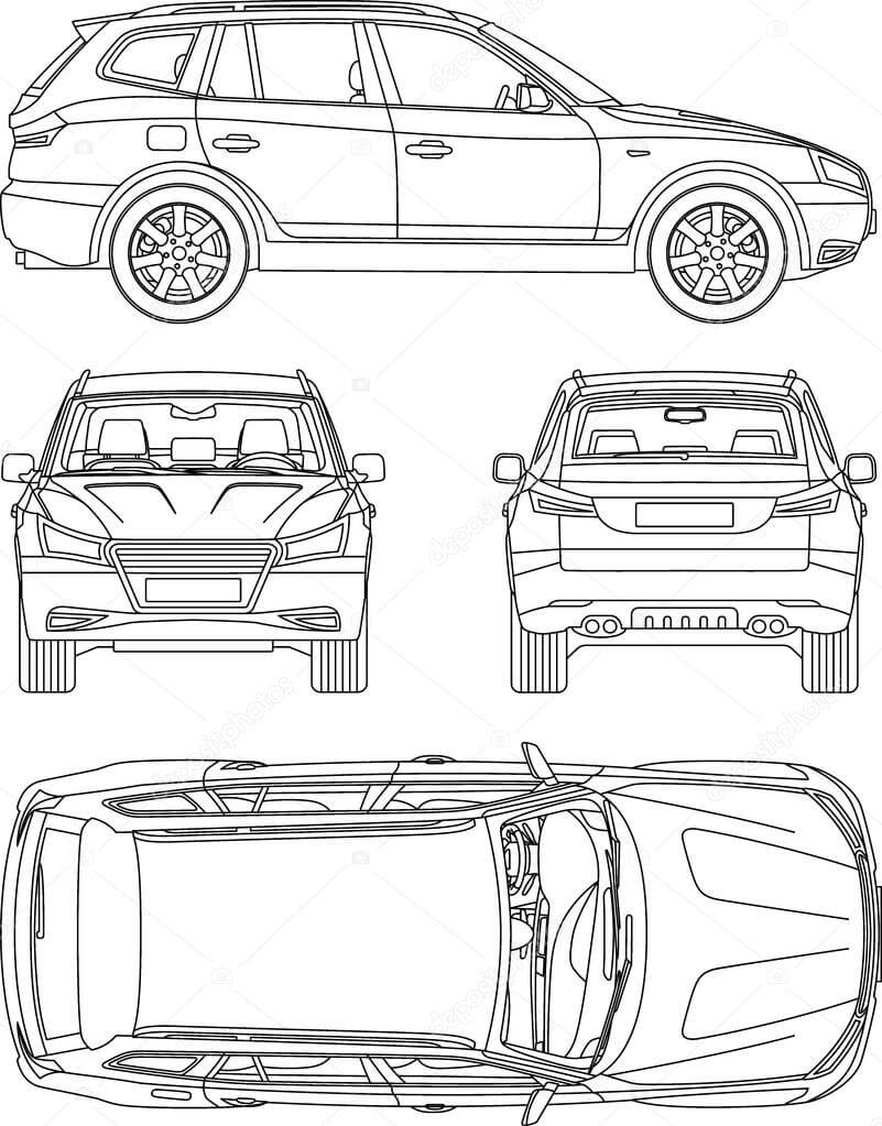 Car Suv, 4X4, Line Draw, Rent Damage, Condition Report Form Intended For Truck Condition Report Template
