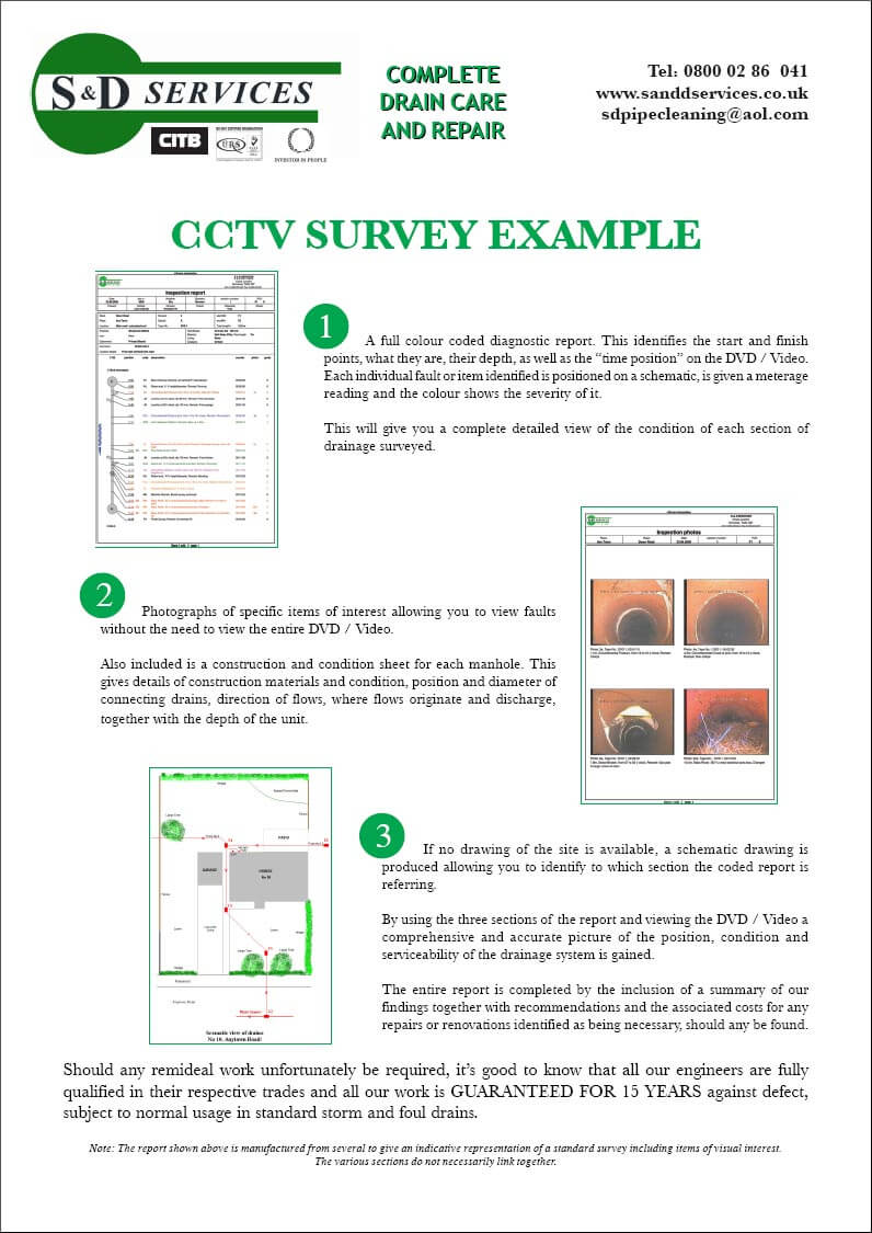 Cctv Surveying – S & D Plumbing And Drainage, Somerset For Drainage Report Template