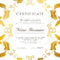 Certificate Template, Gold Border. Editable Design For Diploma,.. Inside Blank Certificate Of Achievement Template