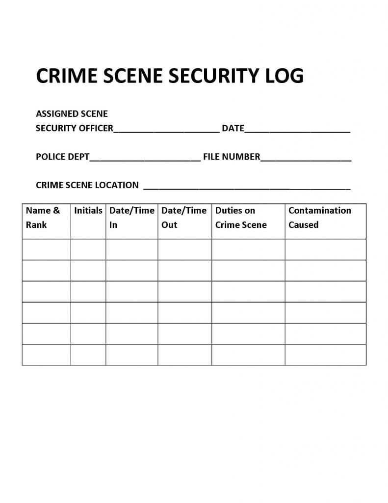 Chapter 8: Crime Scene Management – Introduction To Criminal Pertaining To Crime Scene Report Template