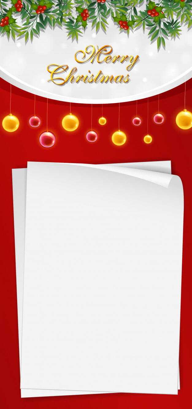 Christmas Card Template With Blank Paper And Mistletoes Eps With Blank Christmas Card Templates Free