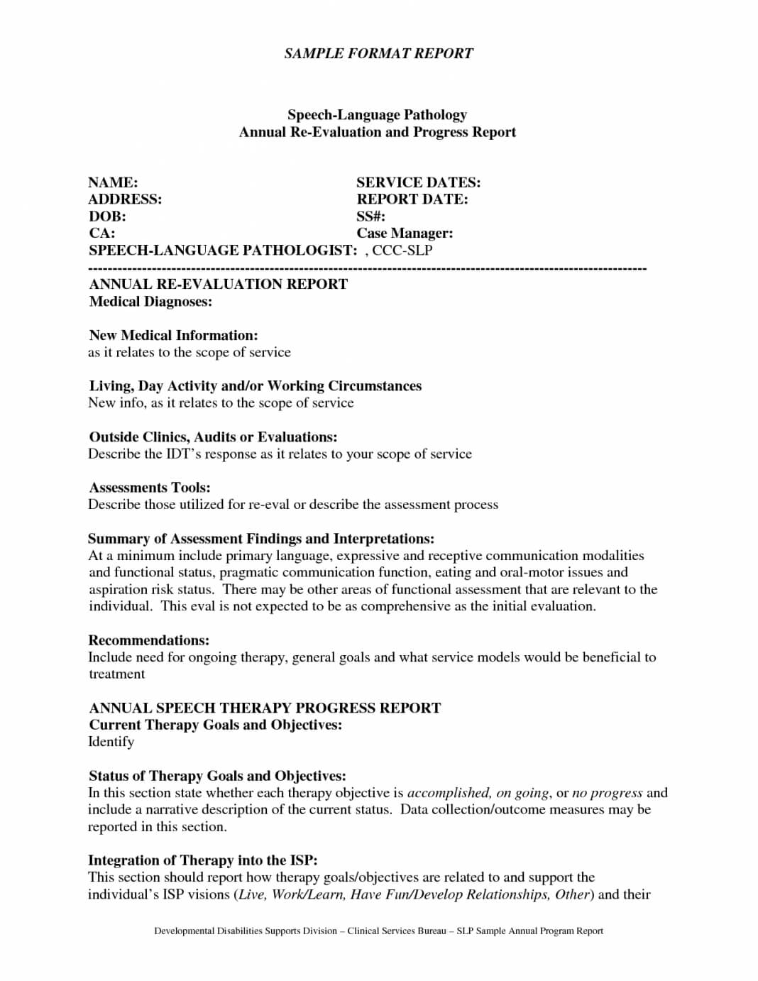Clinical Evaluation Port Sample Template Pdf Medical Device For Speech And Language Report Template