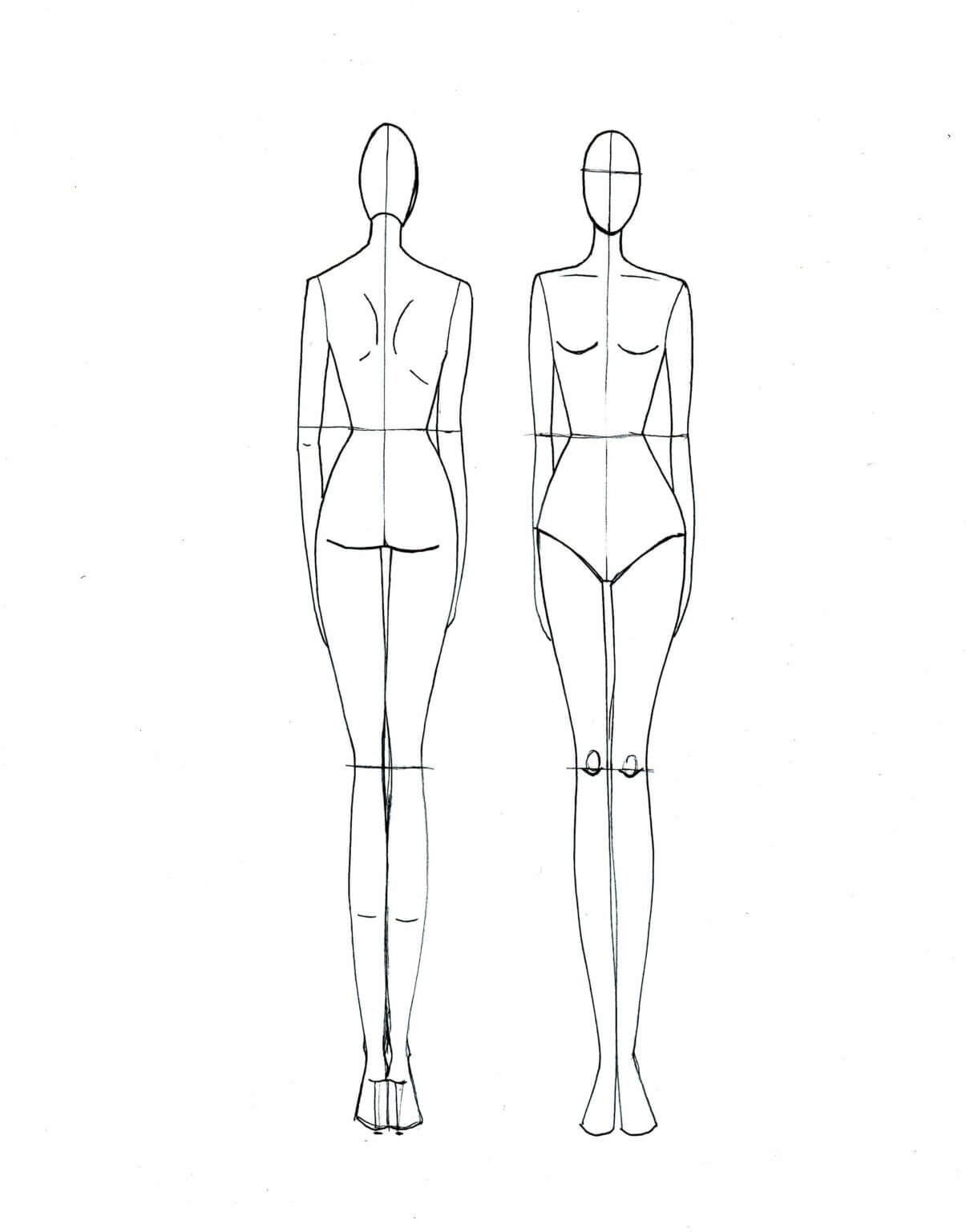 fashion model drawing template