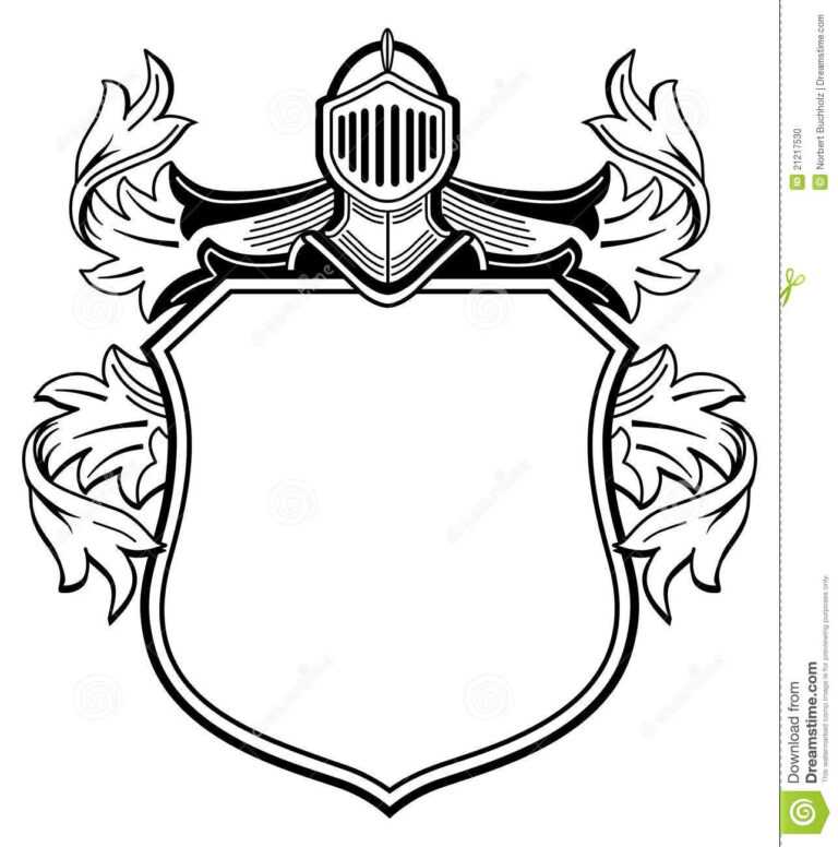 Coat Outline Clipart Inside Blank Shield Template Printable Best 