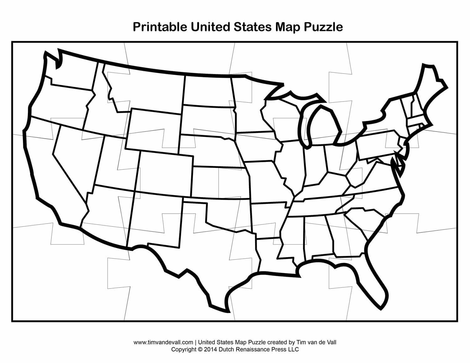 Coloring Book : Printable United States Map Puzzle For Kids With Blank Template Of The United States