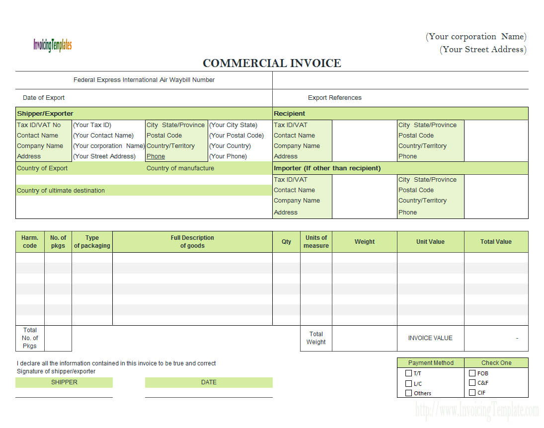 Commercial Invoice Templates – 20 Results Found With Regard To Commercial Invoice Template Word Doc