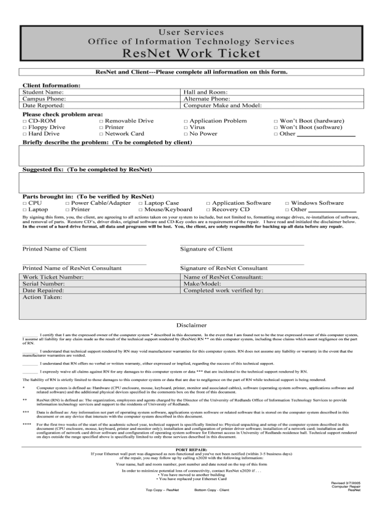 Computer Repair Form Fill Online, Printable, Fillable In Computer