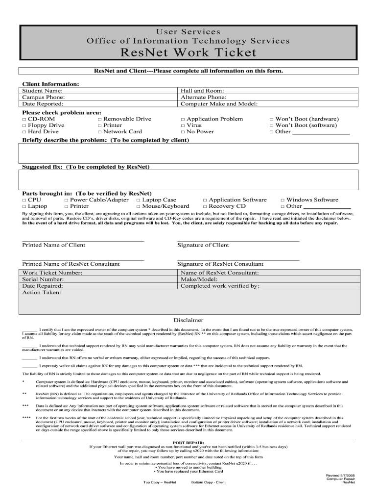 Computer Repair Form – Fill Online, Printable, Fillable In Computer Maintenance Report Template