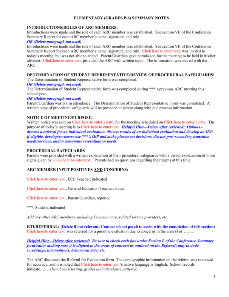 Conference Summary Report Template
