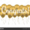 Congrats! Congratulations Vector Banner With Golden Balloons Pertaining To Congratulations Banner Template