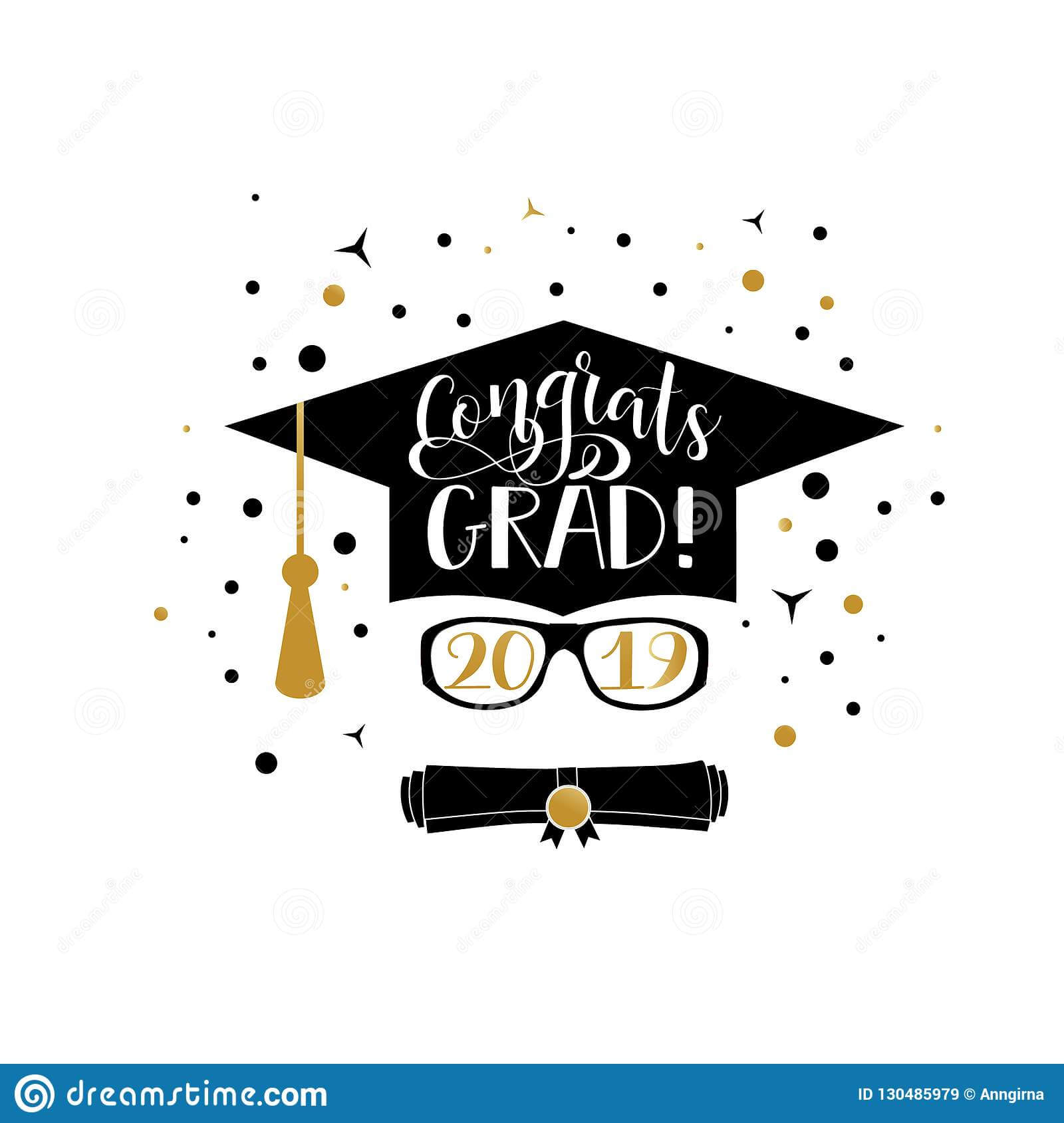 Congrats Grad 2019 Lettering. Congratulations Graduate Intended For Graduation Banner Template