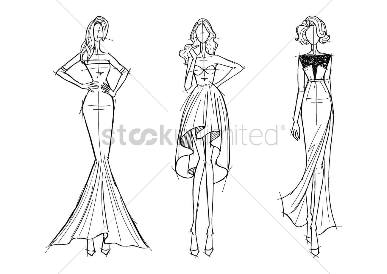 Contoh Soal Dan Materi Pelajaran 5: Female Fashion Model Sketch For Blank Model Sketch Template