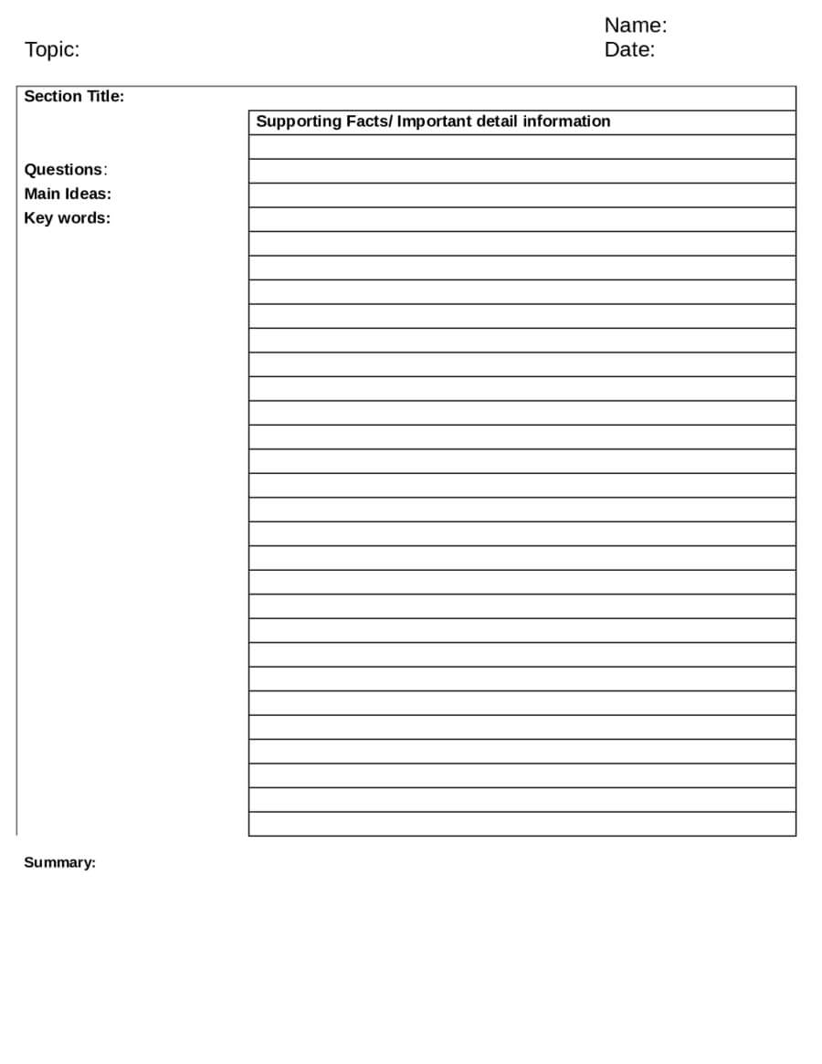 Cornell Notes Template For Word – Edit, Fill, Sign Online Within Cornell Note Template Word