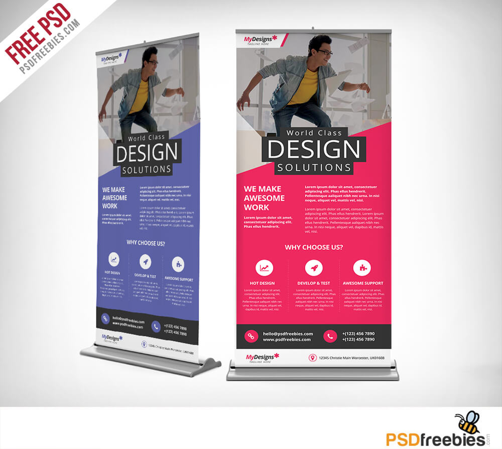 Corporate Outdoor Roll Up Banner Free Psd | Psdfreebies For Pop Up Banner Design Template