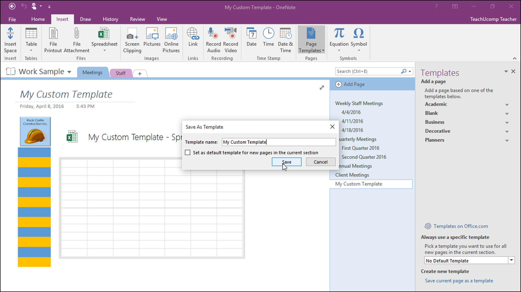Create A Template In Onenote – Tutorial – Teachucomp, Inc. With How To Create A Template In Word 2013