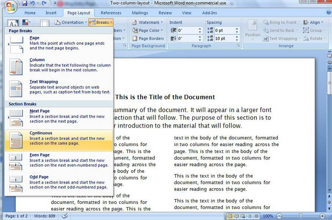 Create A Two Column Document Template In Microsoft Word – Cnet With Regard To How To Insert Template In Word