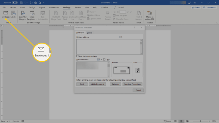 Word 2013 Envelope Template